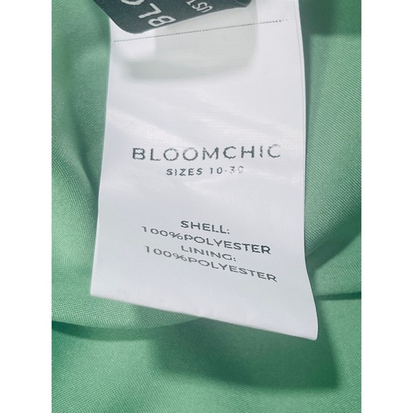 BLOOMCHIC 14-16 1X plus mint green square neck ruffle sleeve midi dress NWT B34 - Picture 6 of 9